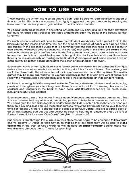 Yes, God is Real! Examining the Evidence for God (2-5th Grade) - Teacher GUIDE