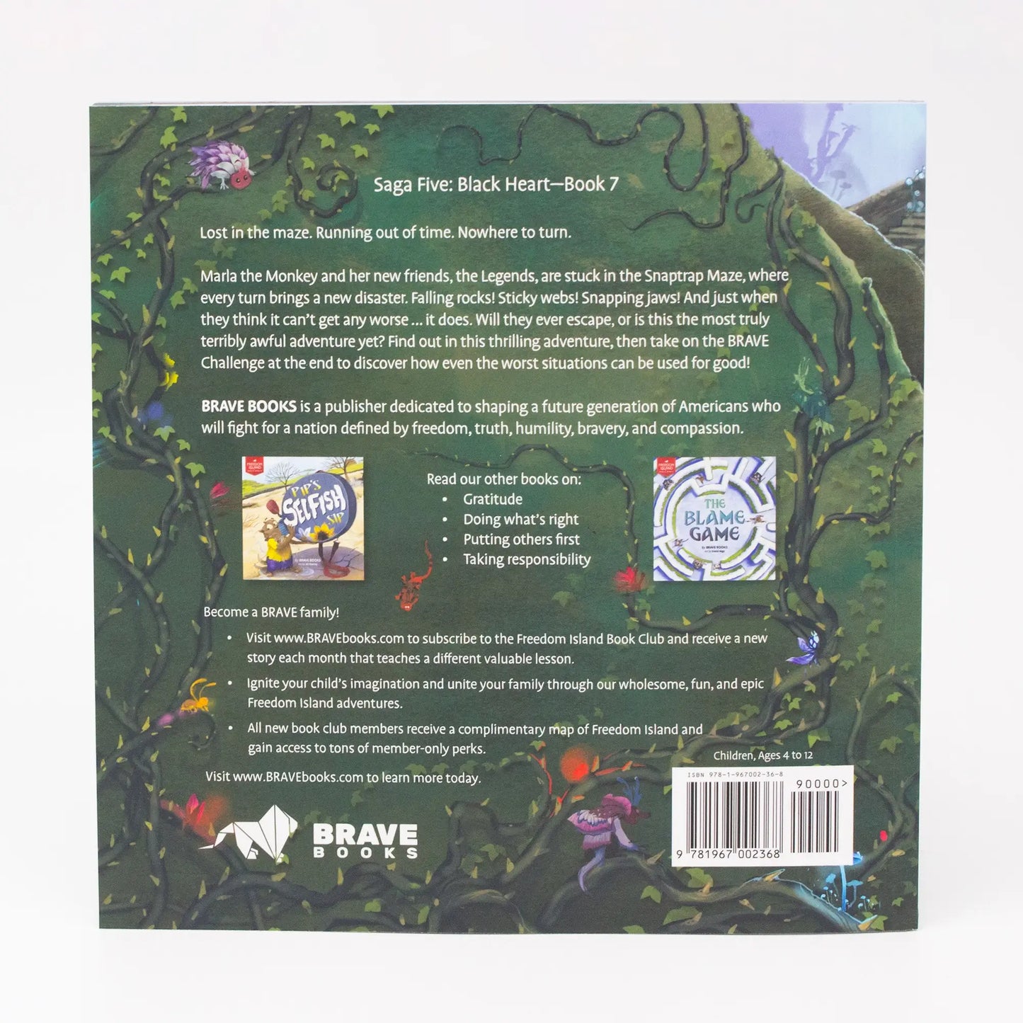The rear cover of the Brave Book, Terribly Truly Wonderful!