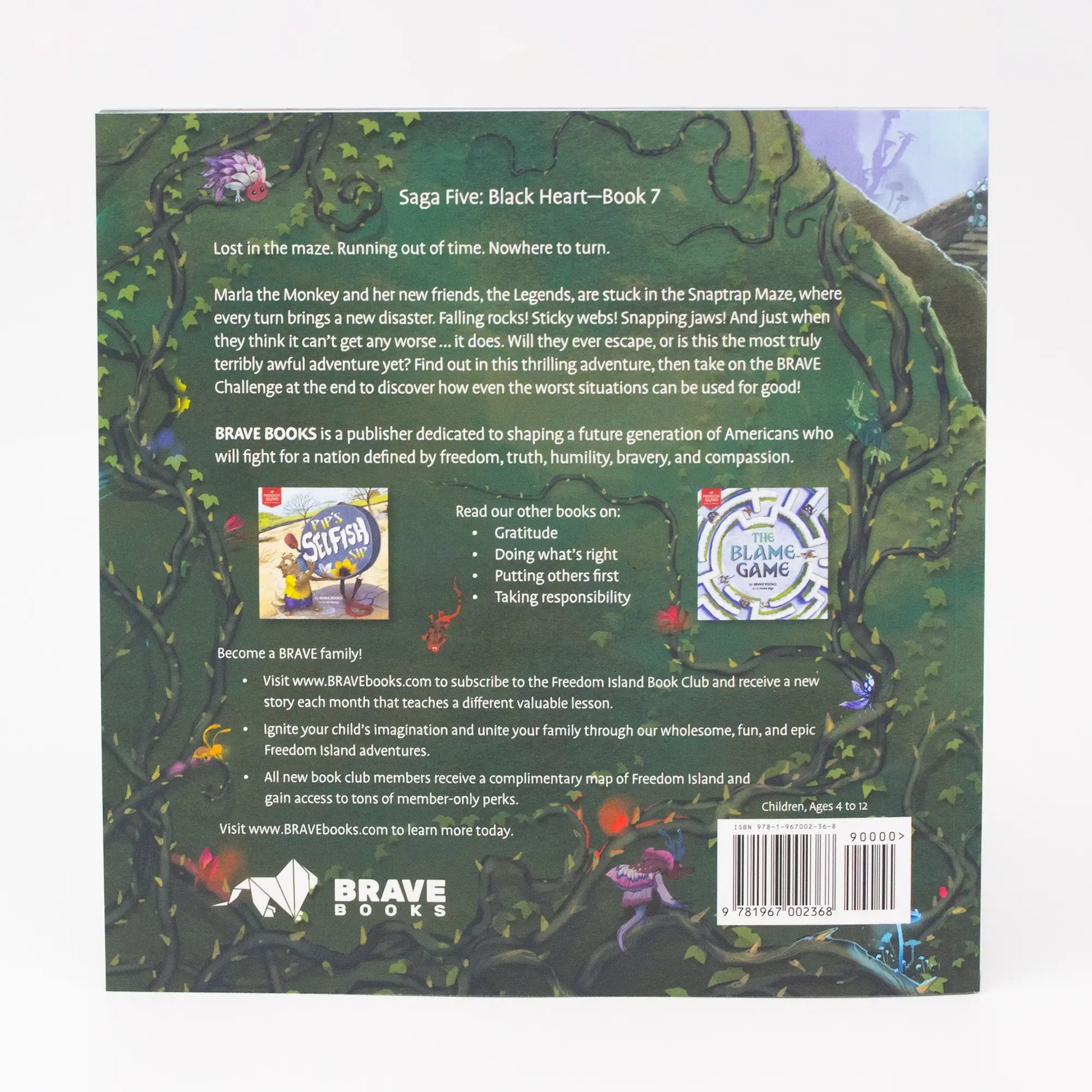 The rear cover of the Brave Book, Terribly Truly Wonderful!