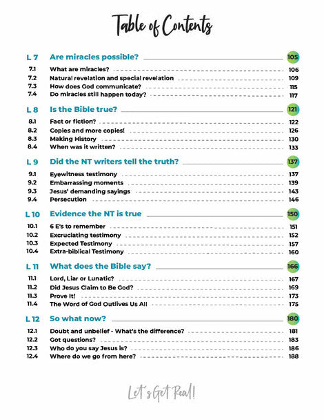 Let's Get Real! Examining the Evidence for God (6-8th Grade) - Student WORKBOOK