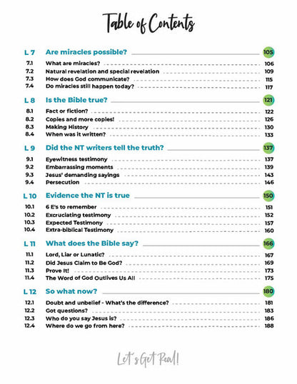 Let's Get Real! Examining the Evidence for God (6-8th Grade) - Student WORKBOOK
