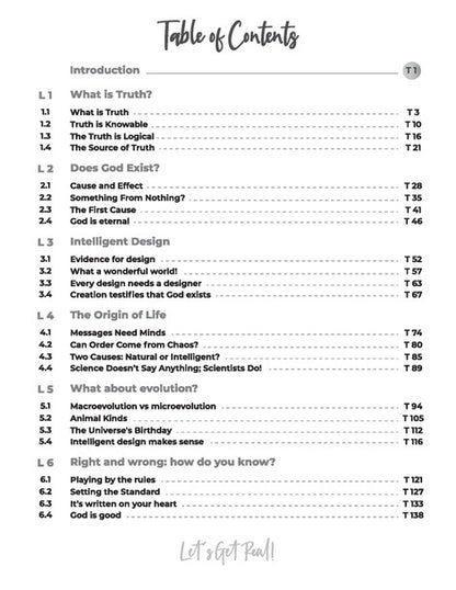 Let's Get Real! Examining the Evidence for God (6-8th Grade) - TEACHER Guide