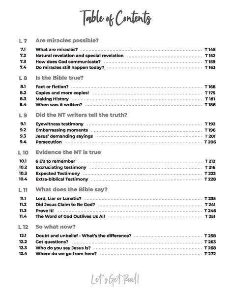 Let's Get Real! Examining the Evidence for God (6-8th Grade) - TEACHER Guide