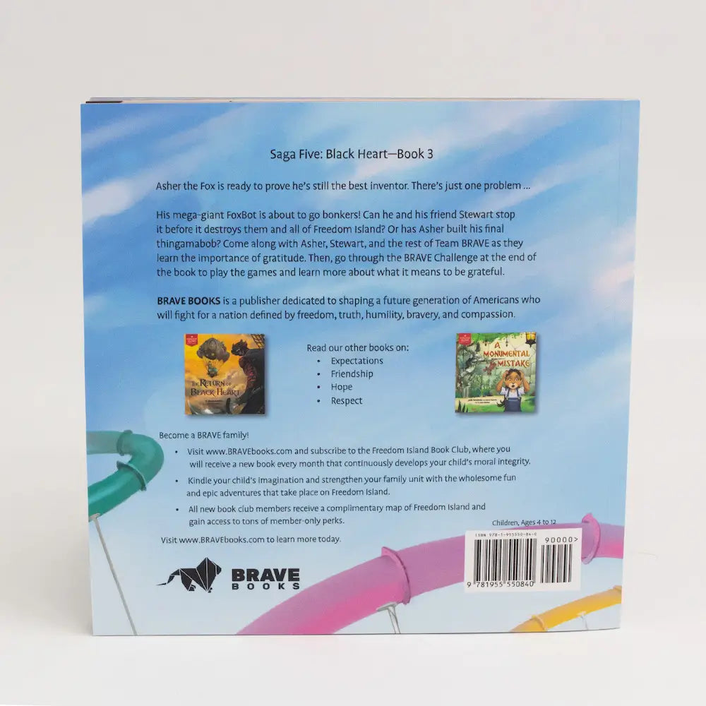 BRAVE Books Christian children's book, Attack of the FoxBot! back cover