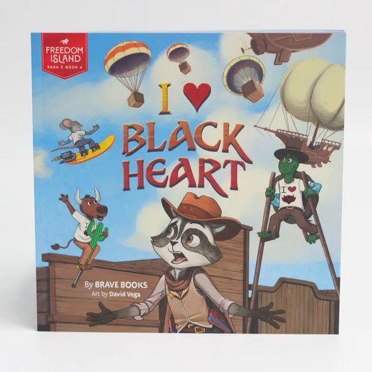 The cover of he children's book, I Love Black Heart by Brave Books