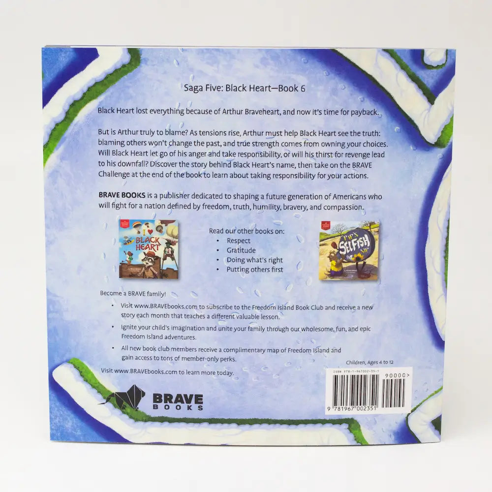 Back cover of BRAVE Books children's book titled The Blame Game