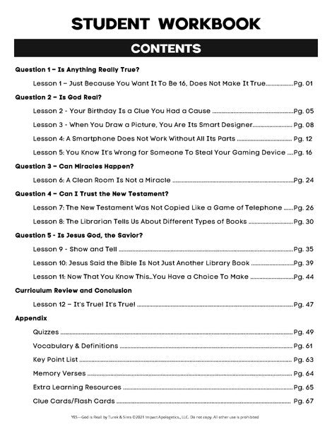 Yes, God is Real! Examining the Evidence for God (2-5th Grade) - STUDENT Workbook