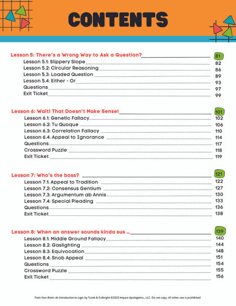 Train Your Brain: An Introduction to Logic (6-8th Grade) - STUDENT Workbook (TYBStudent)